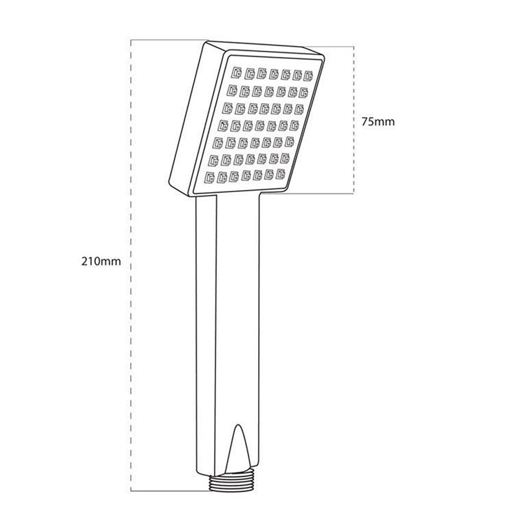 Universal Square Shower Head Handset Chrome Single Function Replacement