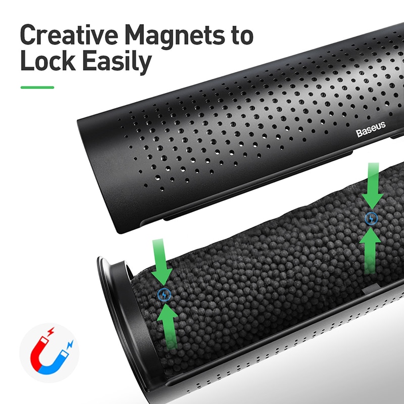 Baseus Car Freshener Car Air Purifier Ionizer Negative Ion Activated Carbon Formaldehyde Auto Air Cleaner Car Accessiories