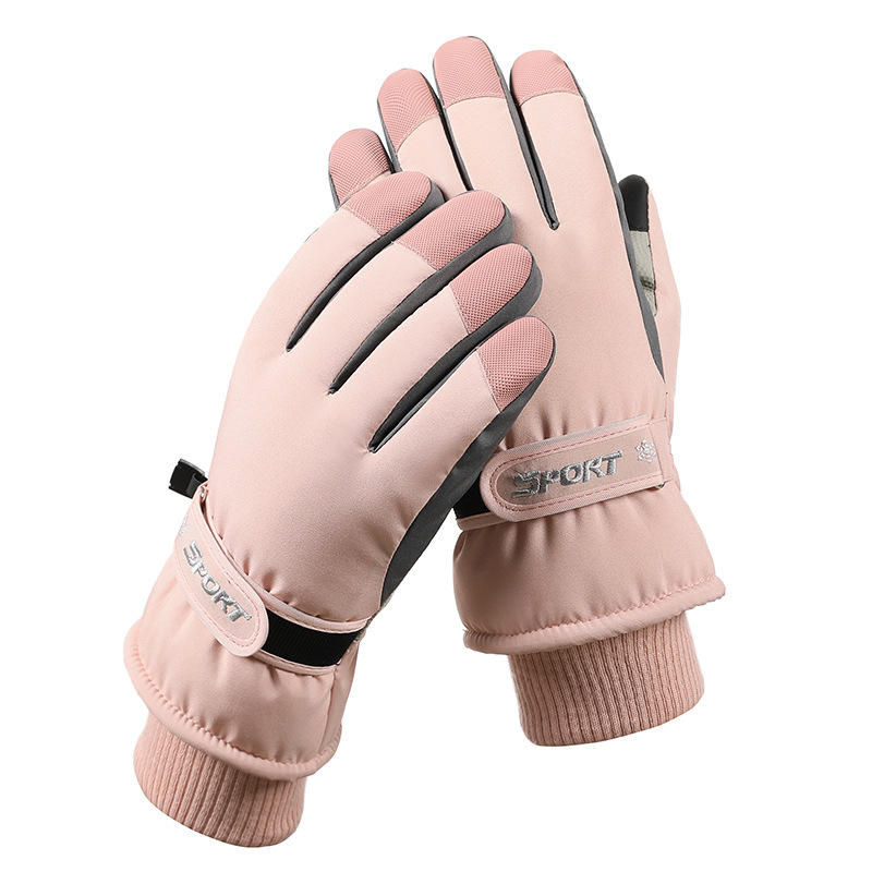 Ski Gloves for Men and Women Outdoor Cycling Touchscreen Warm and Velvet Thick Gloves Waterproof and Anti Slip Winter: WHITE