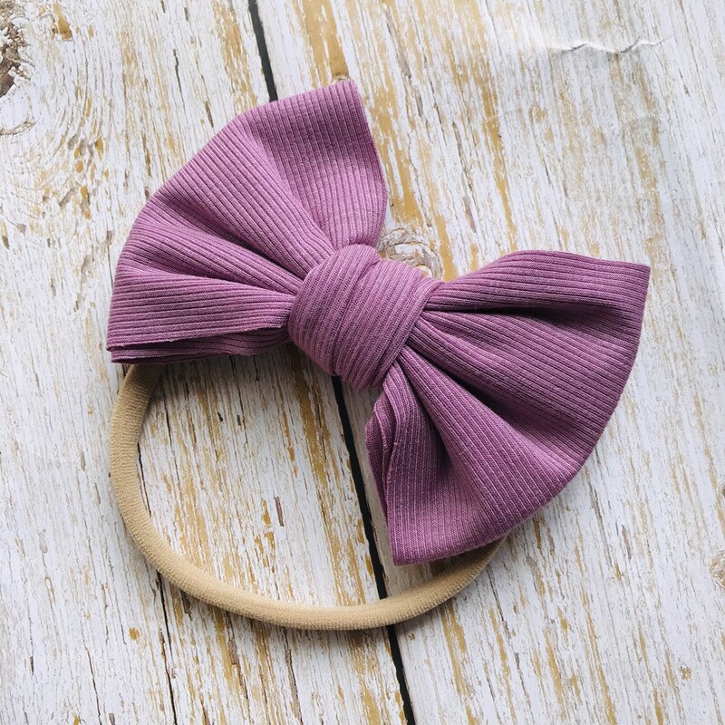 Xcqgh Mode Pasgeboren Hoofdband Peuter Baby Meisje Streep Haarband Effen Kleur Nylon Elastische