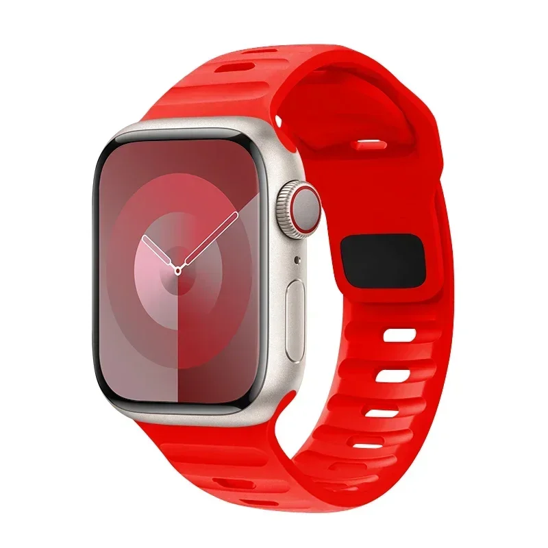 Silikonarmband för apple watch-band 49mm 46mm 45mm 44mm 40mm 41mm 42mm sportarmband correa för iwatch-serien 10 9 8 7 6 se 5 4: Silvergul / 14mm