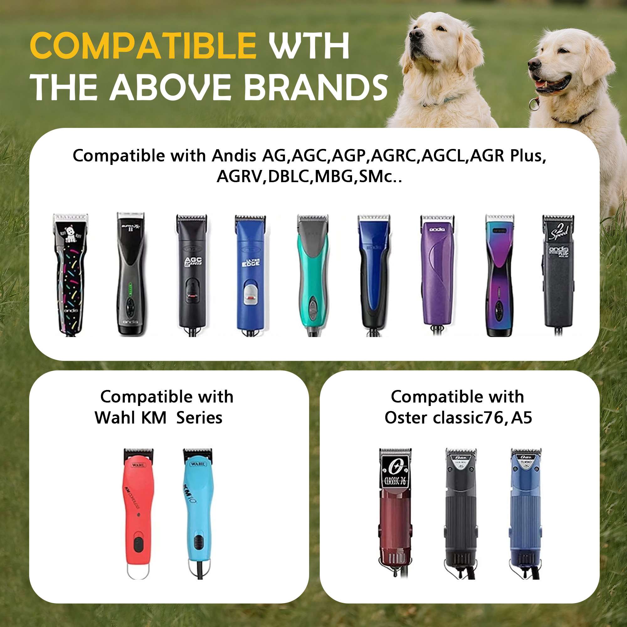 Cuchilla cortadora para el cuidado de perros y mascotas, 3F, 13mm, hecha con acero al carbono de para la hoja A5, compatible con la mayoría de las cortadoras Andis Oster