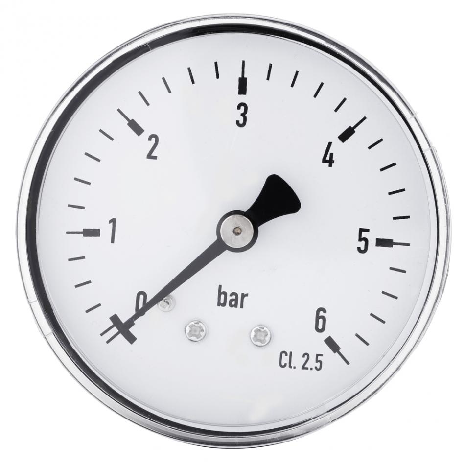 0-6 Bar Fuel Pressure Gauge Manometer 1/4 Inch NPT Thread Pressure Measuring Tools For Fuel Air Oil Liquid Water