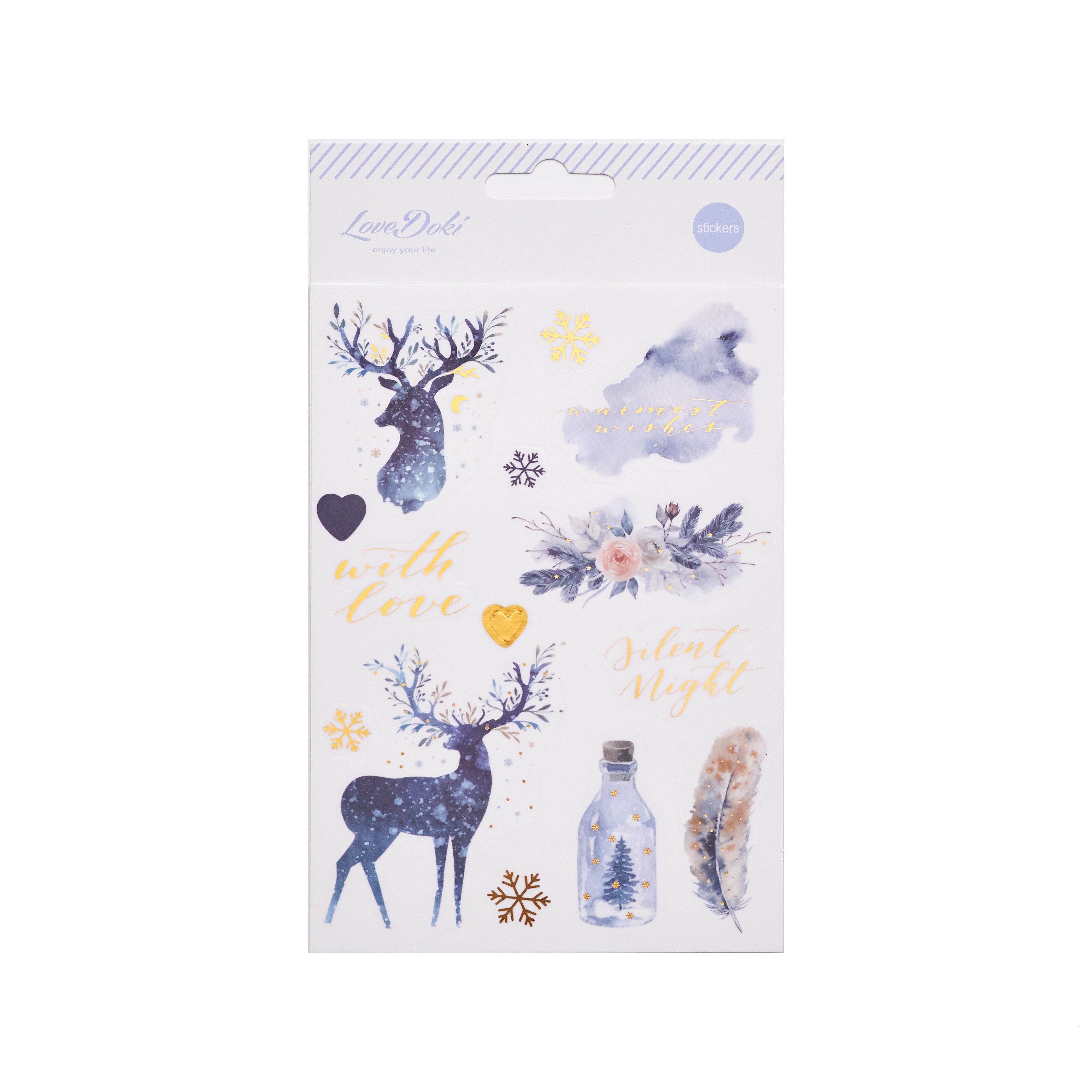 4 pcs/ set Winter snowflake series stickers Notebook Decoration Diary Scrapbooking Label Sticker Stationery