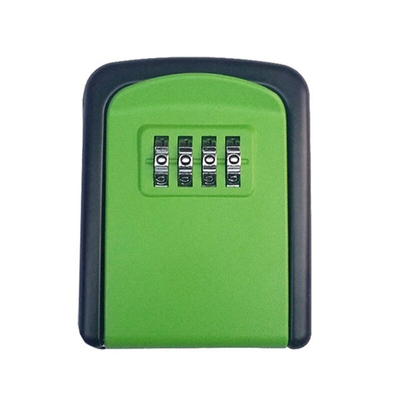 Small Key Box Password Lock Metal Outdoor Wall-mounted Anti-theft Lock Box: green