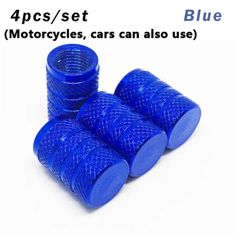 Tapa de válvula de aire para neumático de bicicleta, cubierta Universal de tubo, estilo americano, accesorios de ciclismo, 4 Uds.: blue