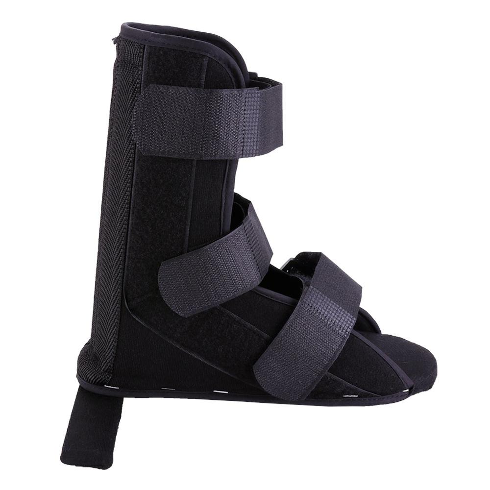 1pc svarte justerbare myke fotbrudd utvinning natt skinne plantar avstivning ankel støtte rehabilitering stropp beskyttende sko: 1pc / L
