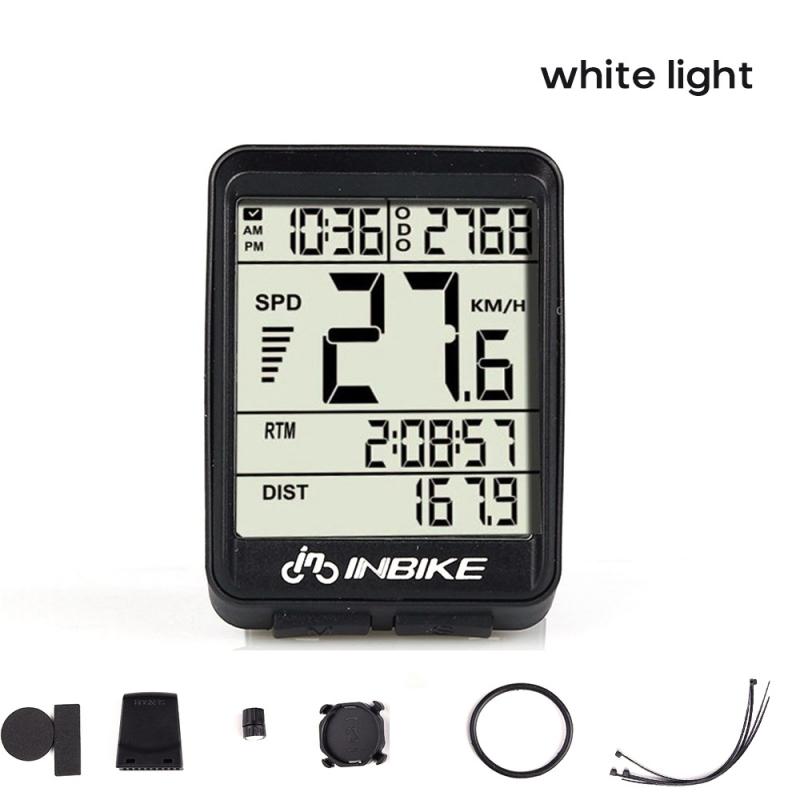 Inbike IC32 Waterdichte Fiets Computer Met Achtergrondverlichting Draadloze Bedrade Fietscomputer Fiets Snelheidsmeter Kilometerteller Stopwatch: white light