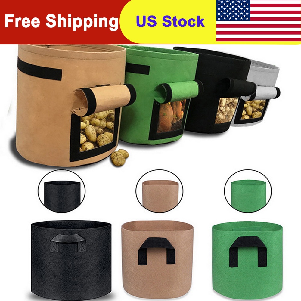 5 Size Plant Grow Bags Home Garden Potato Pot Greenhouse Vegetable Growing Bags Moisturizing Vertical Garden Bag Seedling