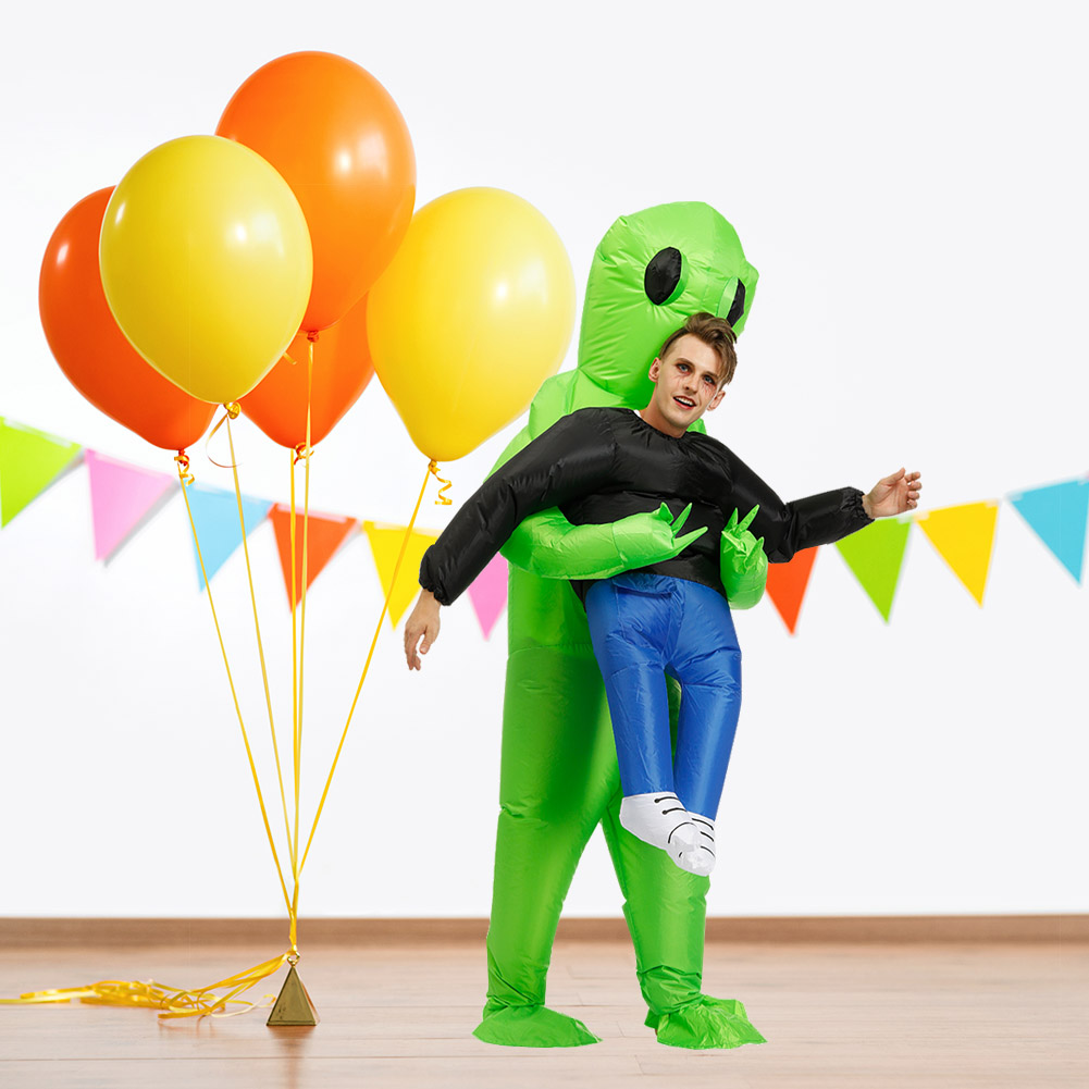 Alien Opblaasbare Halloween Kostuum Partij Fancy Dress Pak Kostuum Alien Kleding Halloween Grappig Voor Volwassen Kinderen