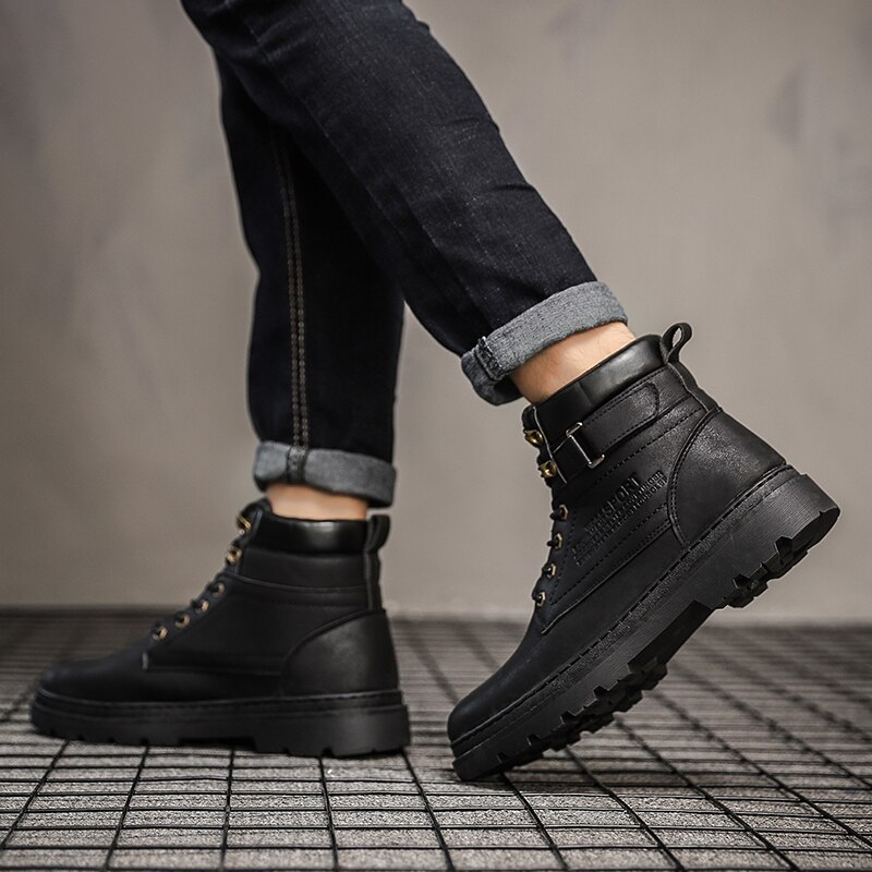 Vinter herresko støvler mænd maskulin støvle svedabsorberende herrefodtøj zapatos de hombre botas hombre erkek ayakkabi