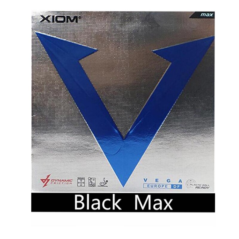 Xiom VEGA Europe DF – boucle en caoutchouc de Tennis de Table, attaque rapide, dureté moyenne, épaisseur maximale, boutons pour Ping-Pong, revers: Black MAX