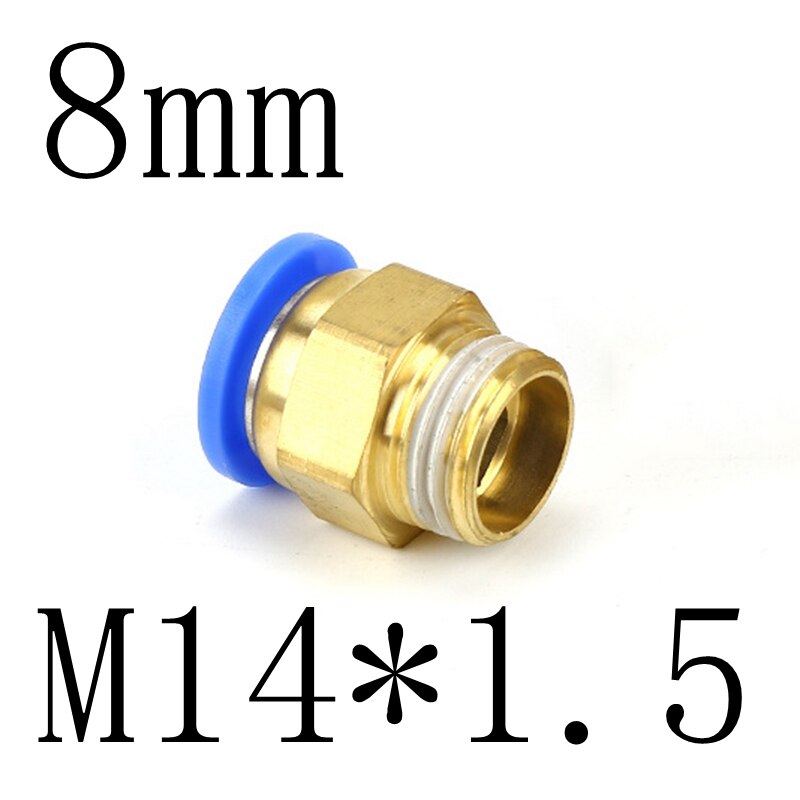 8mm Tube To M5 M6 M8 M10 M12 M14 M16 M20 Male Thread Straight One Touch Air Pneumatic Push In Pipe Fitting Quick Connector: PC8-M14x1.5