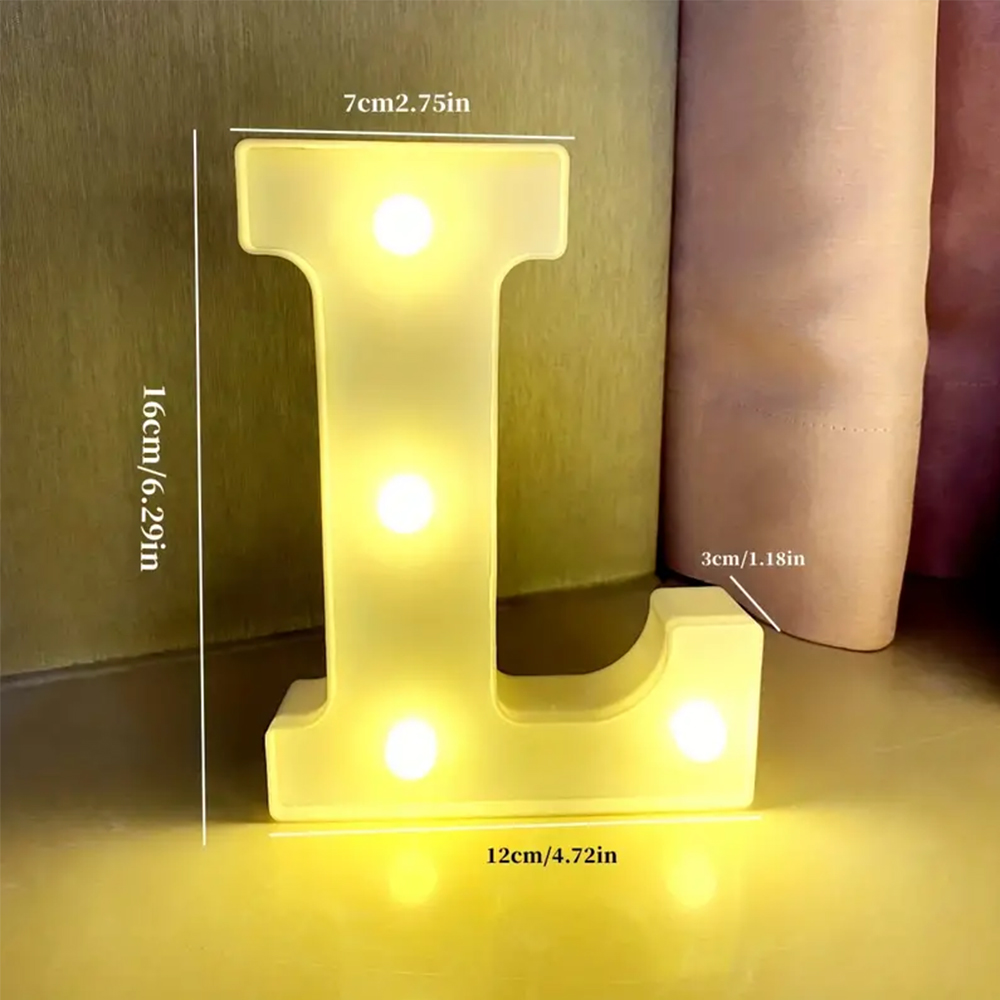 1pc Decorative Letter Led Light Emitting Decoration Battery Night Light Used For Family Weddings Birthdays Parties Letter Lights: WHITE