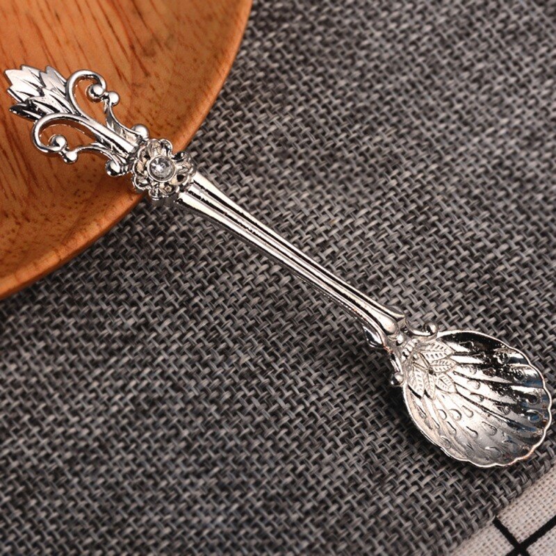 Retro Coffee Tea Spoon Flower Small Spoon Dessert Spoons For Afternoon Tea Little For Souvenir Kitchen Mini Tablewar