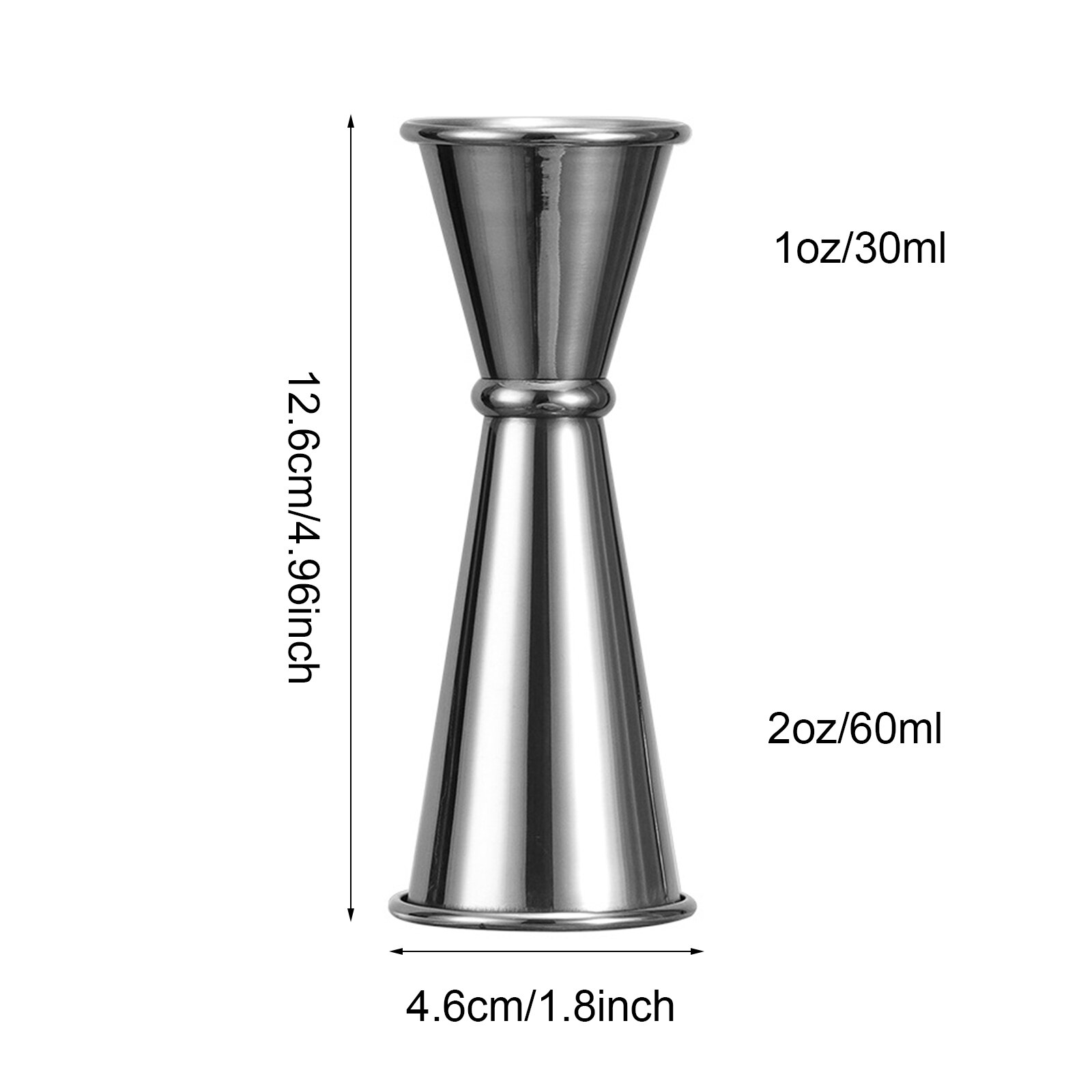 Double Spirit Bartender Stainless Steel with Measurements Scale Inside Dual Japanese Measure Cup Drinks Pour