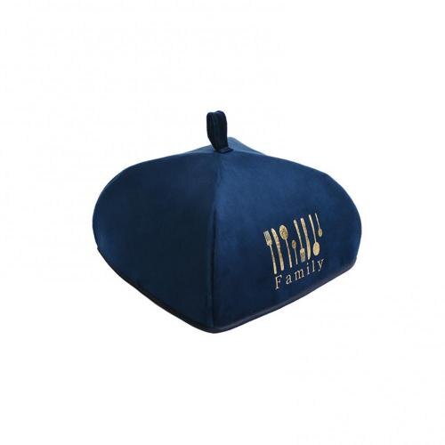 Foldable Heat Preservation Dust-proof Dining Table Food Cover Tent Portable Durable Thermal Foldable Dust-proof Kitchen Tool: Dark Blue S