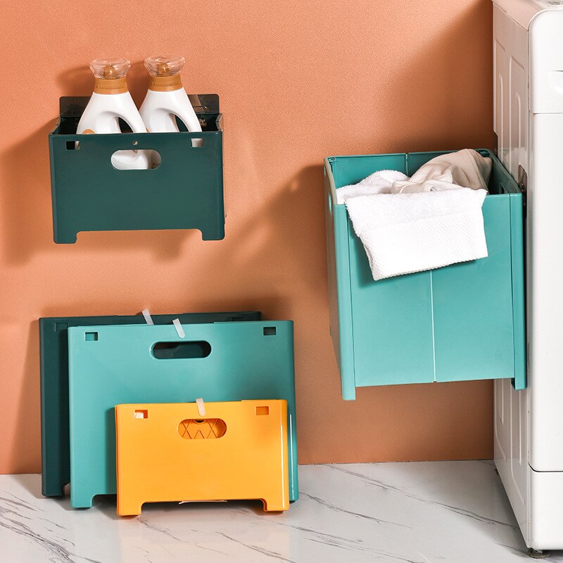 Panier à linge pliable sans poinçon, salle de bain pour bébé, en plastique, ménage, poubelle de voiture, Portable, organisateur de voiture