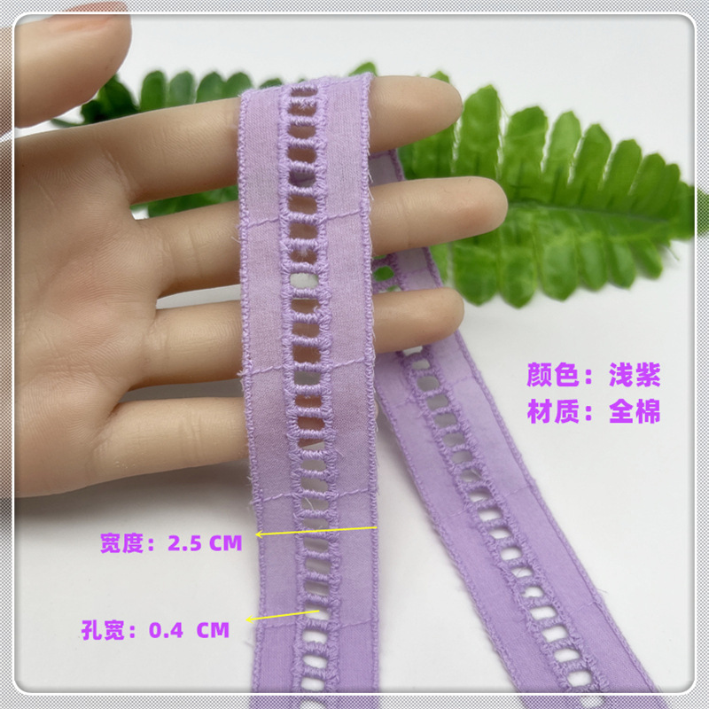 15 yardas 25 mm falda bordada rayas horizontales, atadura hueca de algodón, correa para el cabello, lazo DIY artesanía accesorios artesanales mejoras para el hogar a0475b - 1: Latón