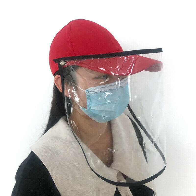 Peaked Hat w/ Protective Clear Shield Outdoor Saliva-proof Dust-proof Sun Visor Cap+Protective Clear Masks Face Shield Outdoor: B1