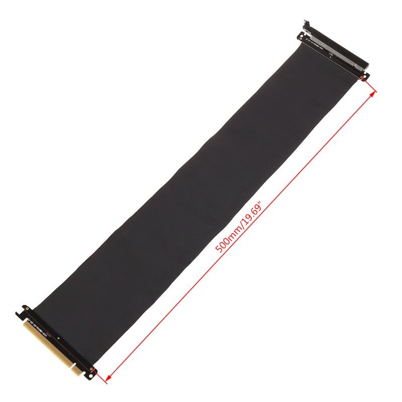Højhastigheds pc-grafikkort pci express 3.0 16x fleksibelt stik kabelstigningskortudvidelsesportadapter til gpu med antijam: 50cm