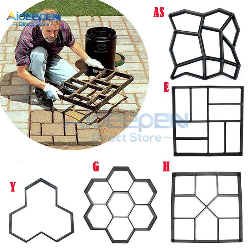 1Pcs DIY Manually Paving Cement Brick Concrete Molds Garden Plastic Stone Road Mold Garden Decoration For Garden Paving Tools