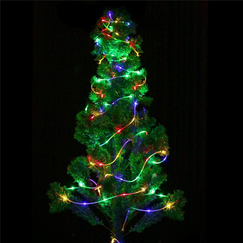 Solar Copper Wire Tube Light 8 Mode Outdoor Waterproof String Lights Christmas Garden Lights LED Lantern