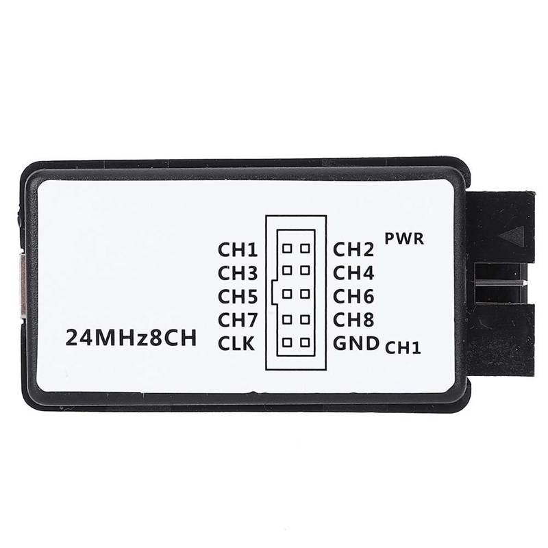 USB Logic Analyzer Device Set Mini Digital Pocket Size 8 Channel Input Memory 24MHz Logic Analyzer