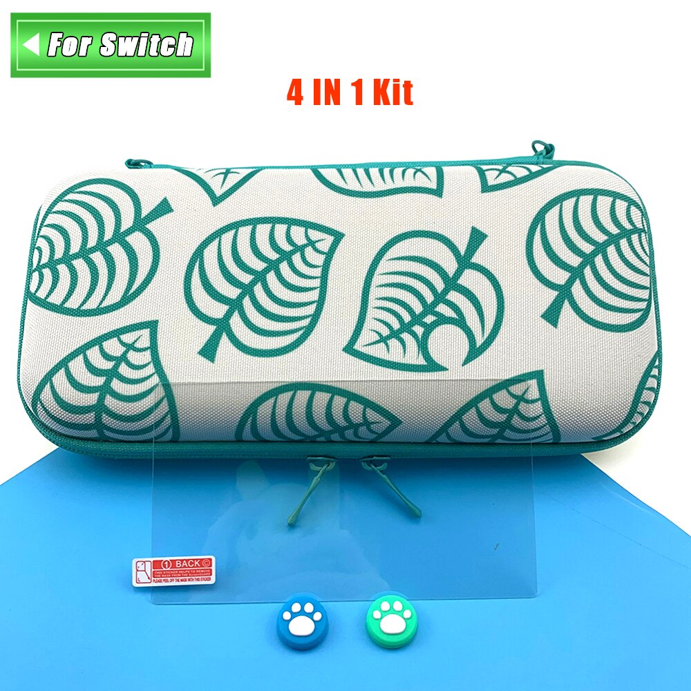 Animal Crossing NintendoSwitch Hard Cary Case for Nintendos Switch NS Lite Console Storage Bag & Skin Sticker & Joy-con Cap: For Switch 4IN1