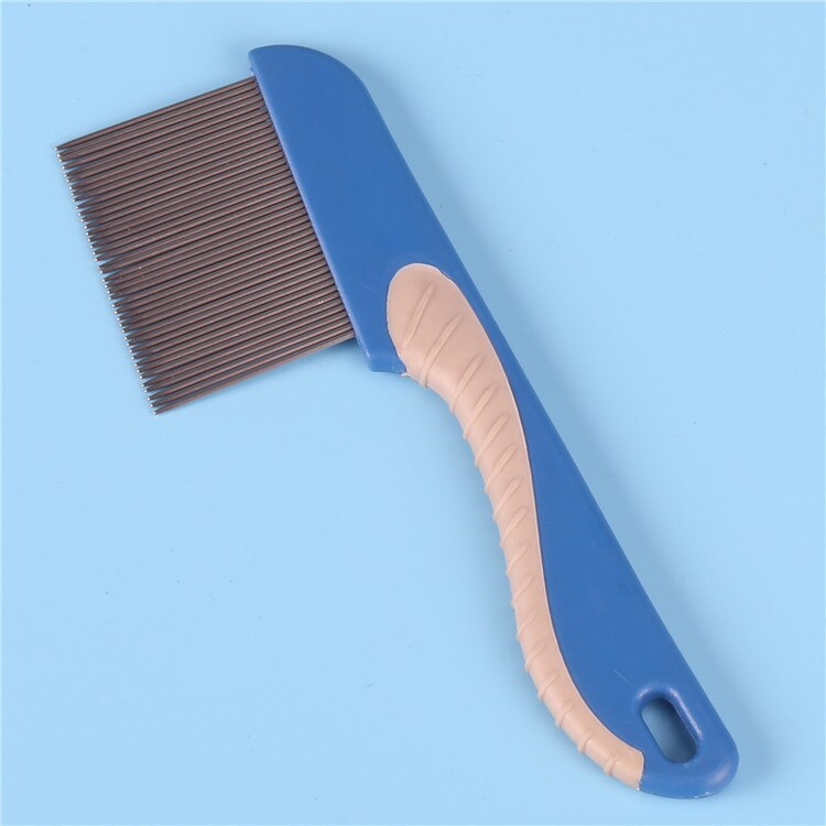 head lice remover hair Comb Stainless Steel Nit Head Hair Lice Comb Metal Fine Toothed Flea Flee With Handle Hairbrush Tools: Long blue