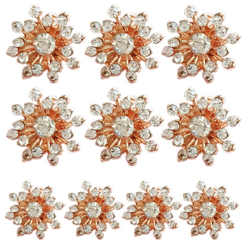 10 st rhinestone faux pärla snöflinga knappar flatback plätering diy hantverk dekor 2 xpc: B