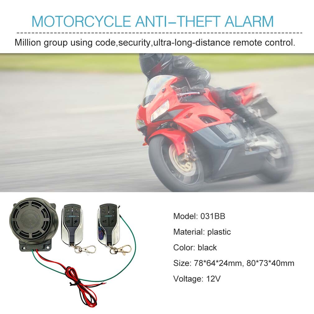 Dual Remote Control Motorcycle Alarm Security System Motorcycle Theft Protection Bike Moto Scooter Motor Alarm System