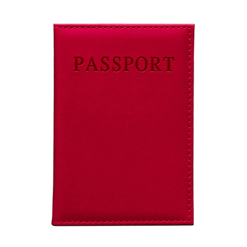 2022 1Pc Pu Vrouwen Paspoorthouder Paar Modellen Meisjes Reizen Paspoort Cover Unisex Kaart Case Man kaarthouder: Red