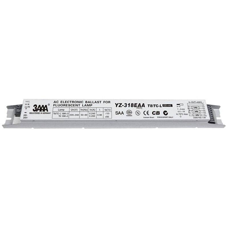 3AAA YZ-118EAA YZ-318EAA YZ-418EAA T8/TC-L 220V 1*18W 4*18W T8 Electronic Ballast For T8 Fluorescent Lamp Advertising Light Box