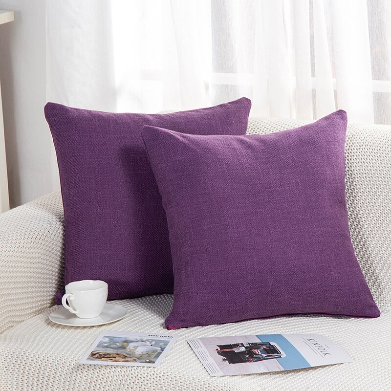 Zachte Kussens Met Katoen Filler Cushioned Pillows18x18 "Kussens Voor Slapen Comfort Kussens: Paars