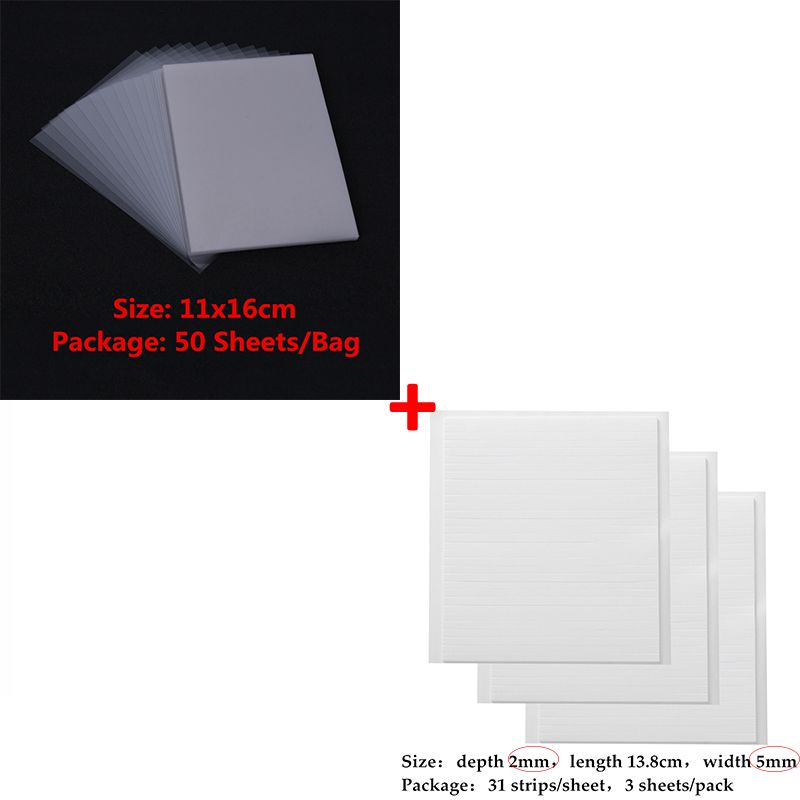 50pcs/lot Clear Plastic Window Sheets and Adhesive Double-sided Adhesive Foam Strips for DIY Shaker Cards Making 11*16cm: 3