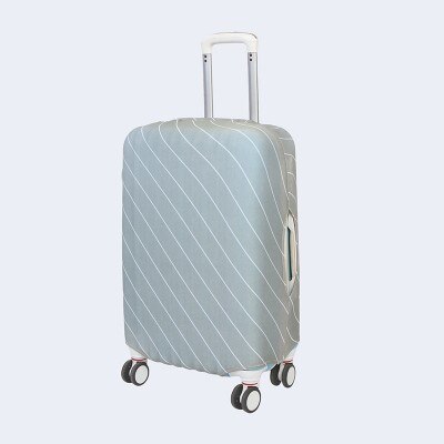 Striped Luggage Cover - Elastic Suitcase Protector - Polyester - 25x60x45cm - Travel Essential: Gray / S