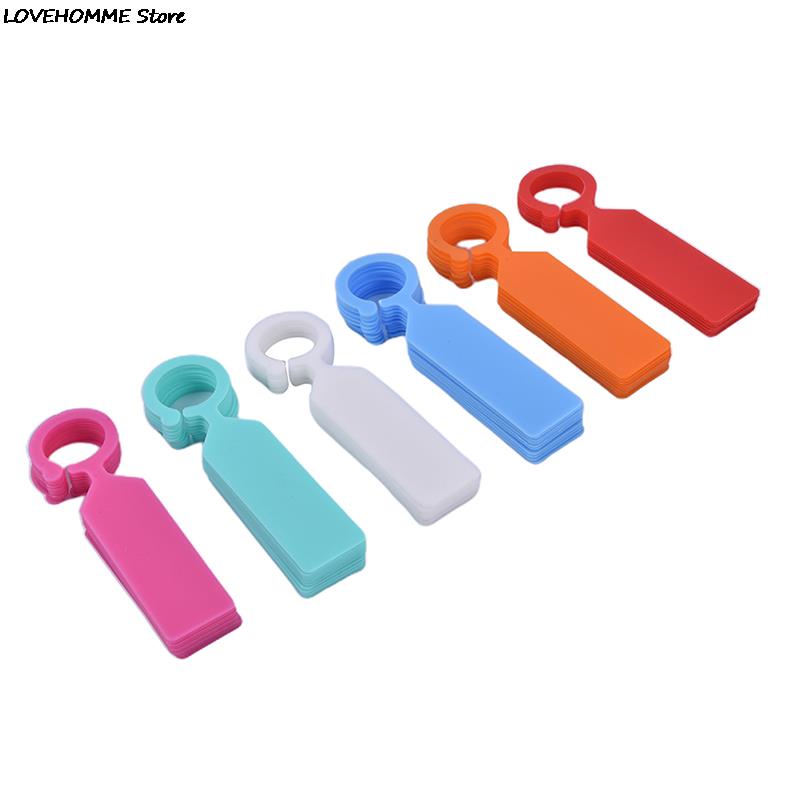 Etiquetas de plástico para plantas de vivero, marcador de maceta, etiquetas colgantes para invernadero, bonsái, Collar, 50 Uds.