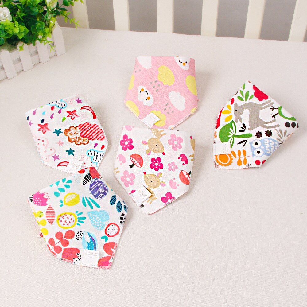 5Pcs Slabbers Bandana Katoen Babyvoeding Schort Driehoek Leuke Baby Slabbetjes Meisjes Jongens Cartoon Voeden Sjaal Kraag Bib burp Doek: 32