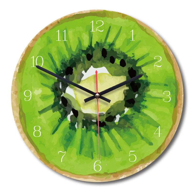 Fruit Printed Wooden Digital Wall Clock Silent Quartz Kitchen Decor: C