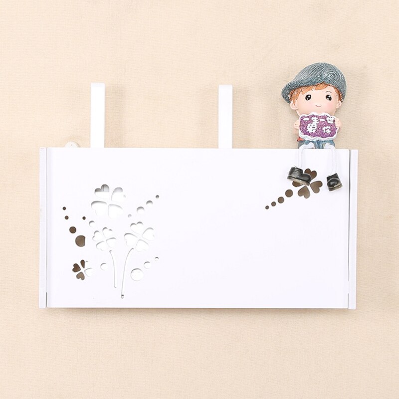 Étagère murale multifonction pour routeur Wifi, boîte de rangement pour alimentation de câble et support de fil, boîte de support de prise en bois et en plastique, bacs: 40.5x20.5x9.5cm / A