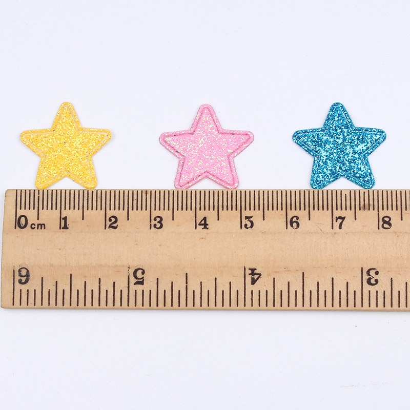 50 stks/partij 2.2 cm Glitter Patches Leuke Ster Patch DIY Kleding Naaien Applicaties Materiaal Patches Voor Kleding Kledingstuk Decoratie