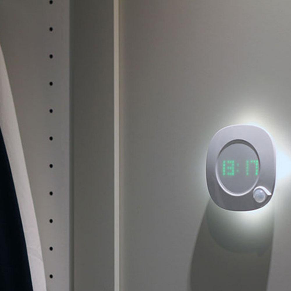 LED Motion Sensor Night Light LED Motion Sensor Night Light Digital Time Display Clock Bedroom Bathroom Lamp