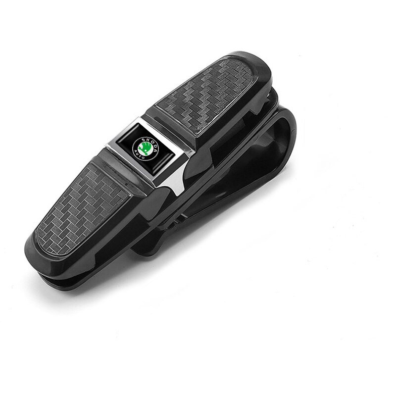Pince de rangement de lunettes de voiture ABS, pince de rangement de lunettes de soleil, pince de billet de carte pour Fiat 500 Ducato Tipo Panda Bravo Doblo Stilo Freemont accessoires: 1Pcs-Skoda