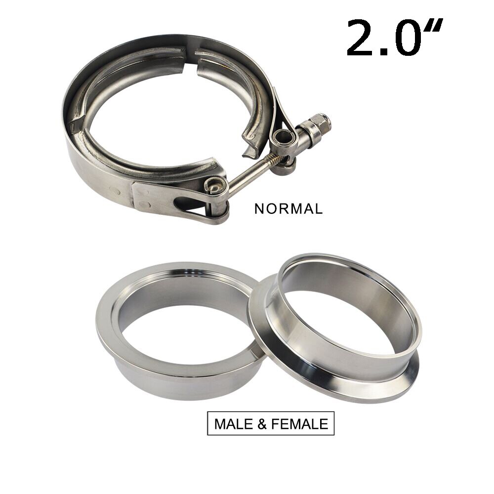 2 &quot;2.5&quot; 3 &quot;3.5&quot; 4 &quot;Rvs Auto V-Band Mannelijke Vrouwelijke Uitlaat Flens vband Klemmen V Band Klem Kit 1.5 2.5 3 Inch Clip: VCN2 VFM2