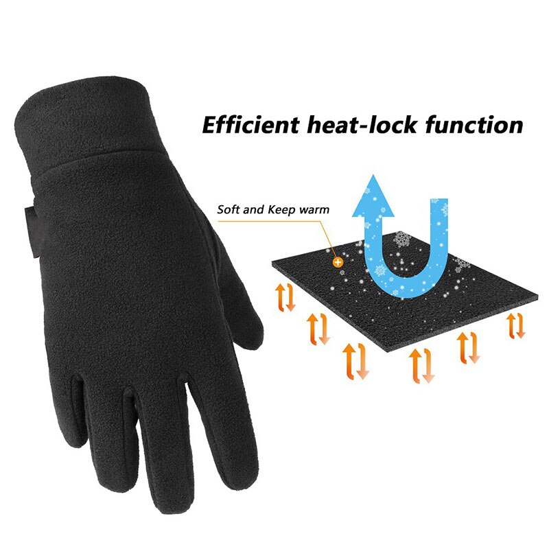 Heren winter lichte full finger thermische sporthandschoenen voor hardlopen, joggen, buitenrijden, fleece handschoenen