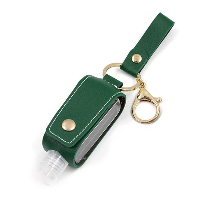 Reiseflaschen Set - Nachfüllbare Behälter - PU Leder Tasche Halter - Schlüsselanhänger - Quetschflaschen