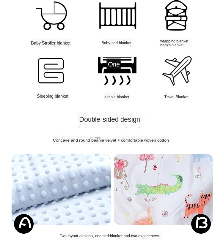 Baby Deken Baby Massage Deken Kinderen Zomer Koel Dekbed Dier Aardbei Print Katoen