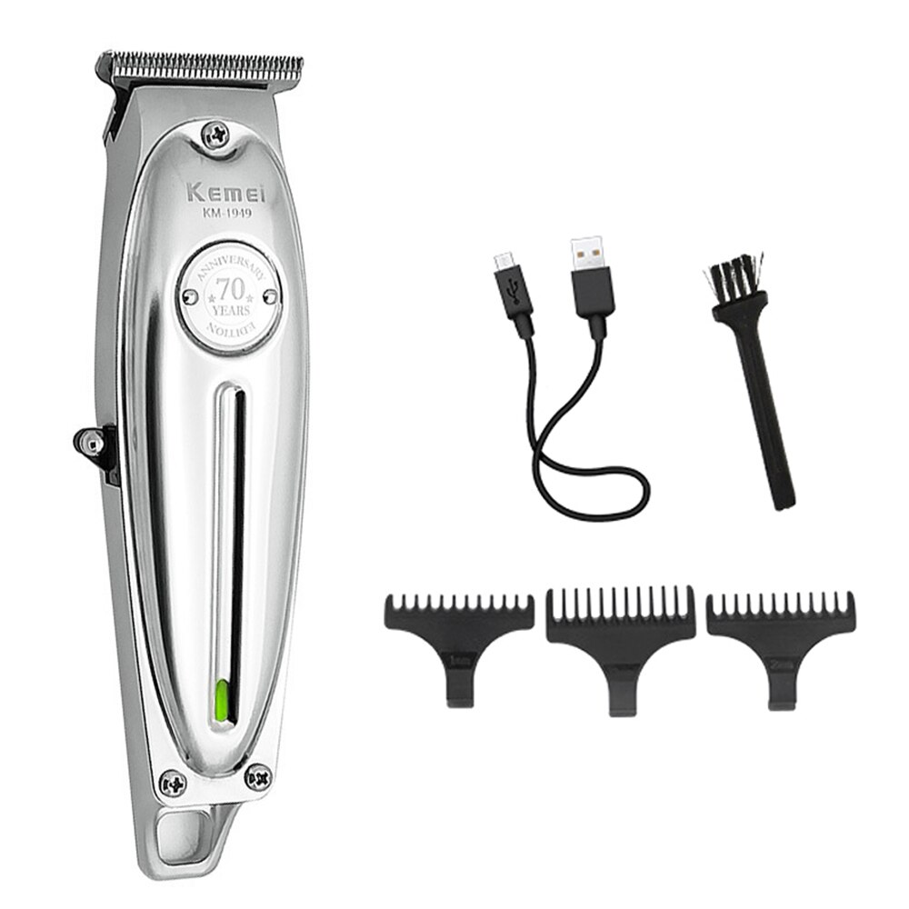 Hair Clipper All Metal Men Electric Cordless Hair Trimmer for barber 0mm Baldheaded T Blade Finish Haircut Machine: Default Title