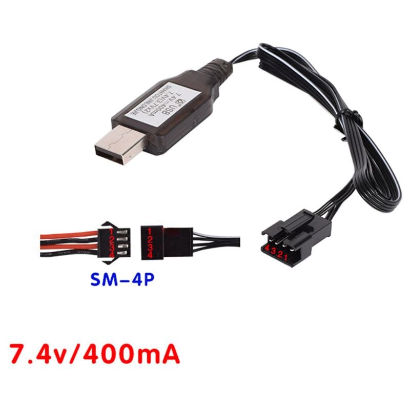 1Pc 7,4 v (3,7 v x2) ladegerät SM-4P Li-Ion batterie Elektrische RC Spielzeug Auto Stiefel USB Ladekabel
